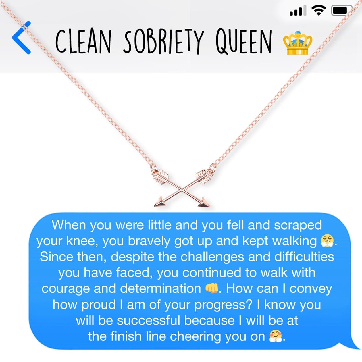 Sobriety Celebration Double Intersecting Arrows Necklace