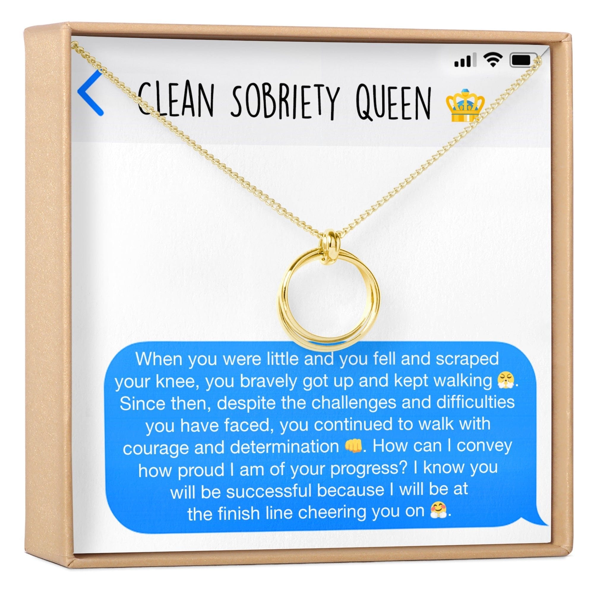 Sobriety Celebration Linked Circles Necklace