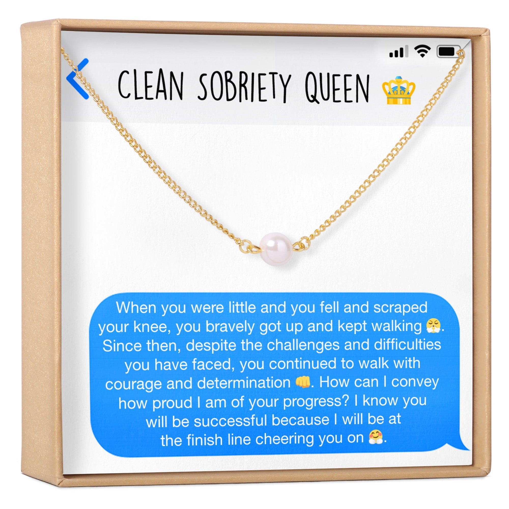 Sobriety Celebration Pearl Necklace