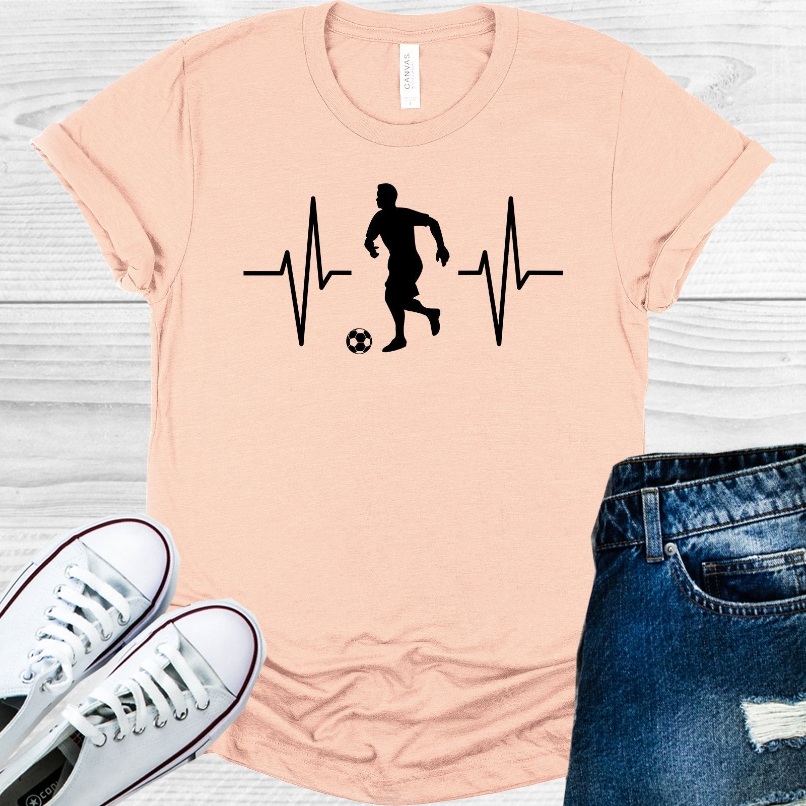 Soccer Heartbeat Graphic Tee