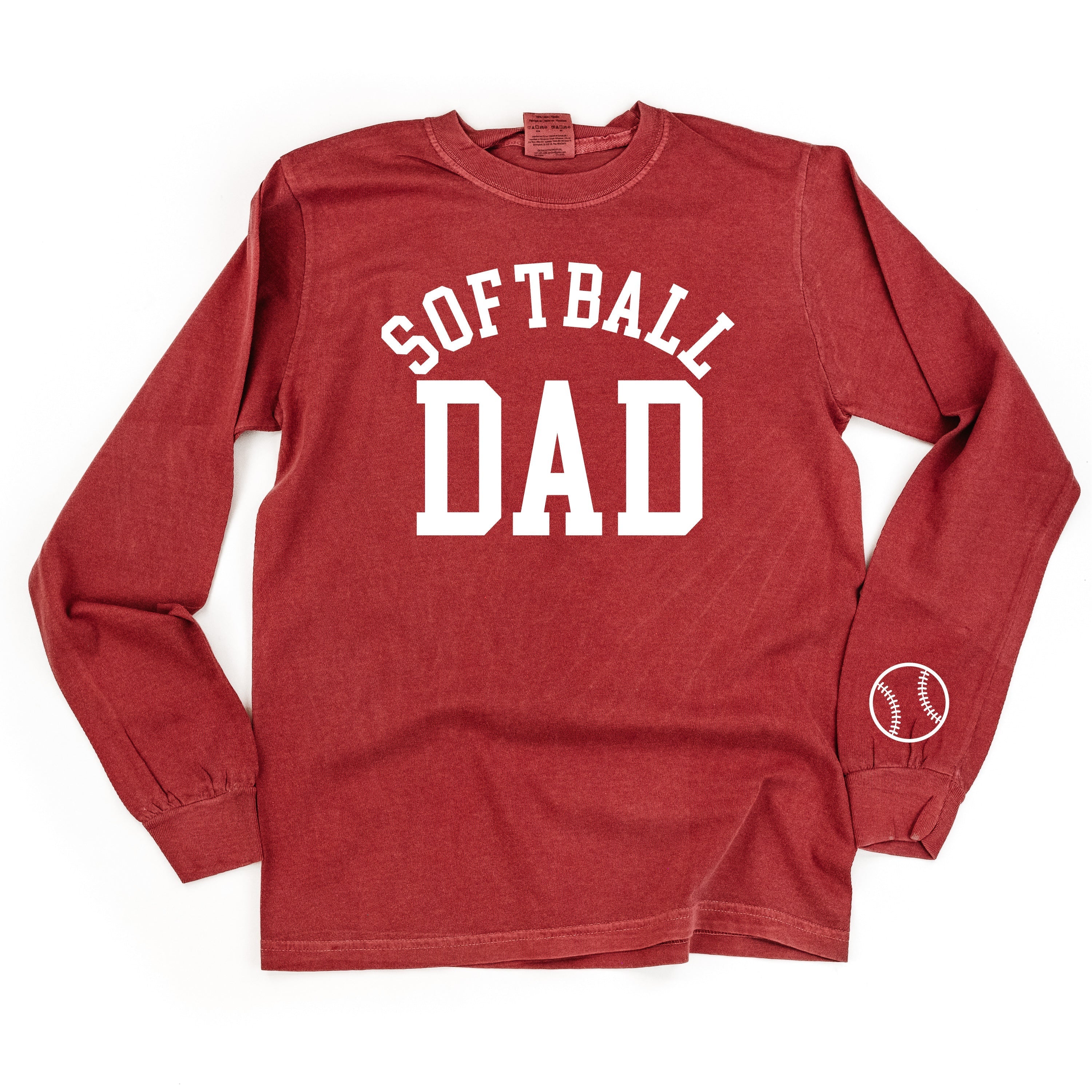 Softball Dad (wd) - LONG SLEEVE Comfort Colors Tee