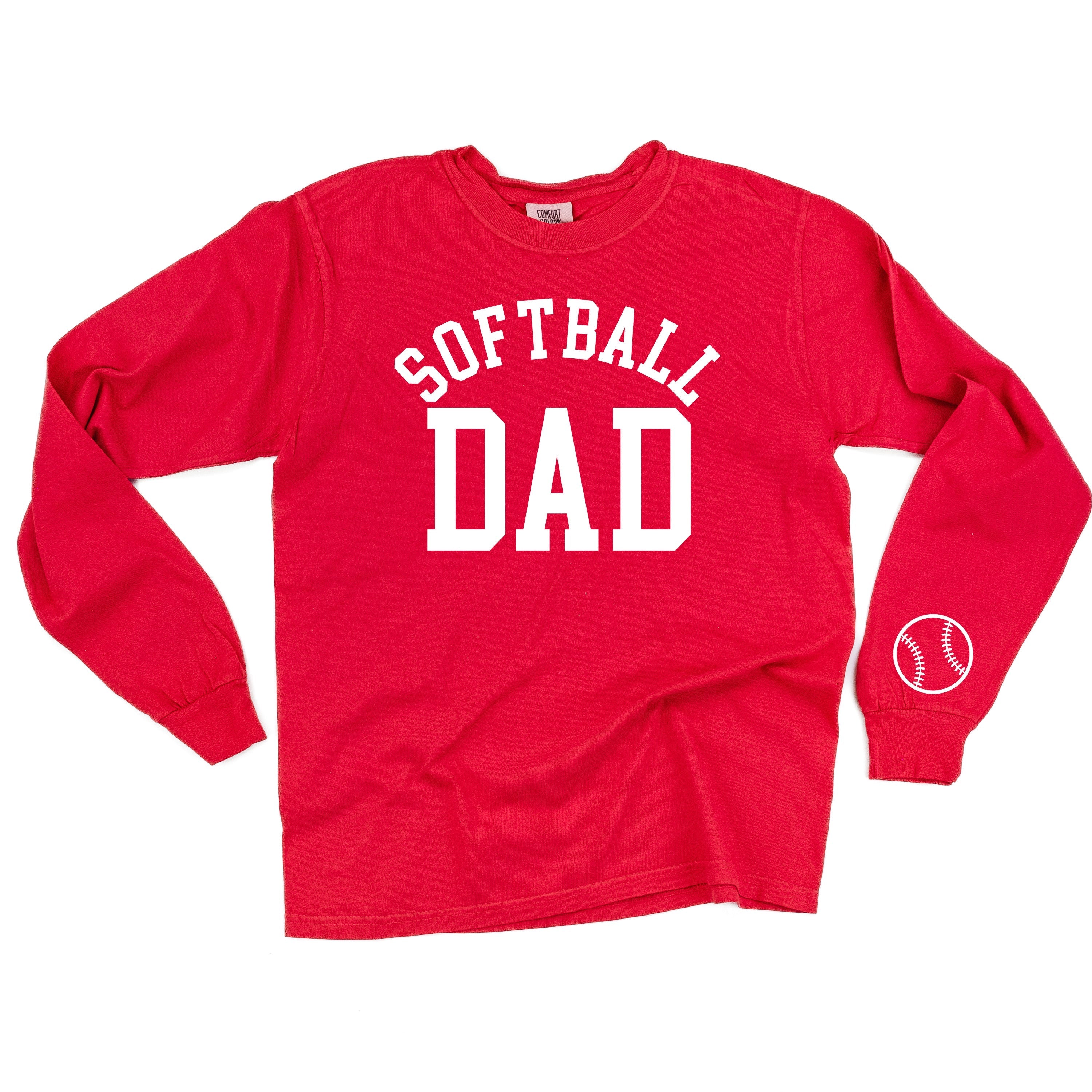 Softball Dad (wd) - LONG SLEEVE Comfort Colors Tee