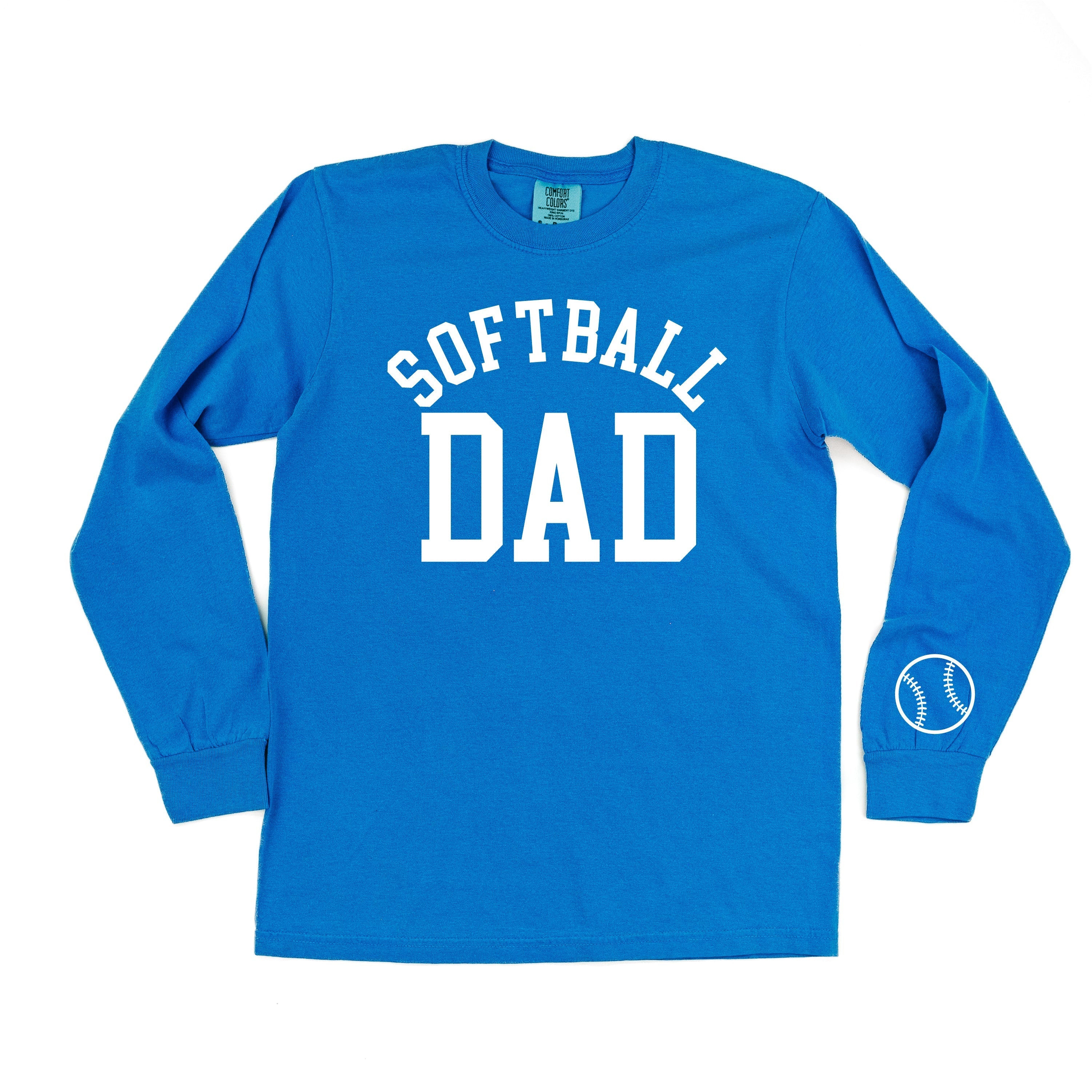 Softball Dad (wd) - LONG SLEEVE Comfort Colors Tee