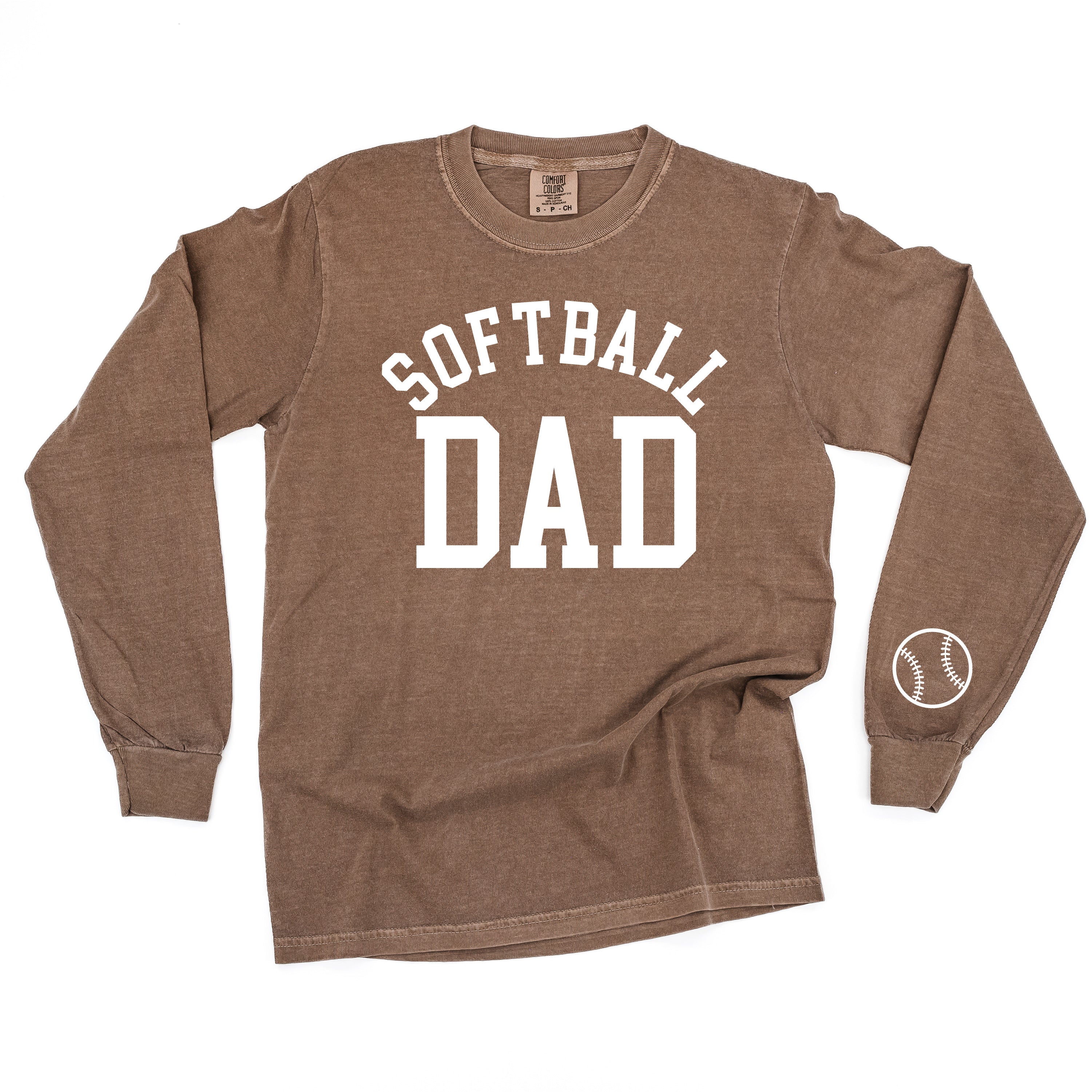 Softball Dad (wd) - LONG SLEEVE Comfort Colors Tee