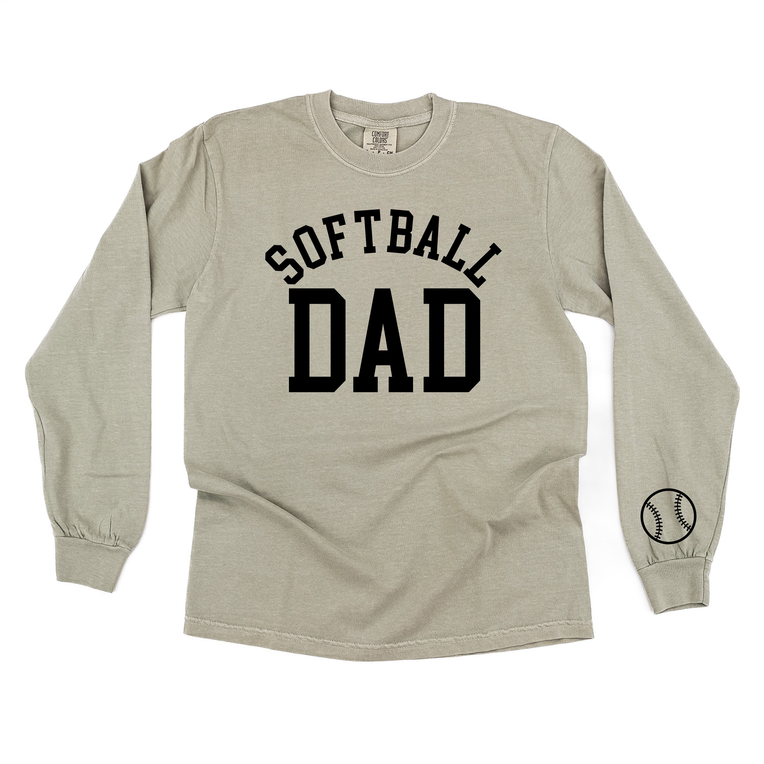 Softball Dad (wd) - LONG SLEEVE Comfort Colors Tee