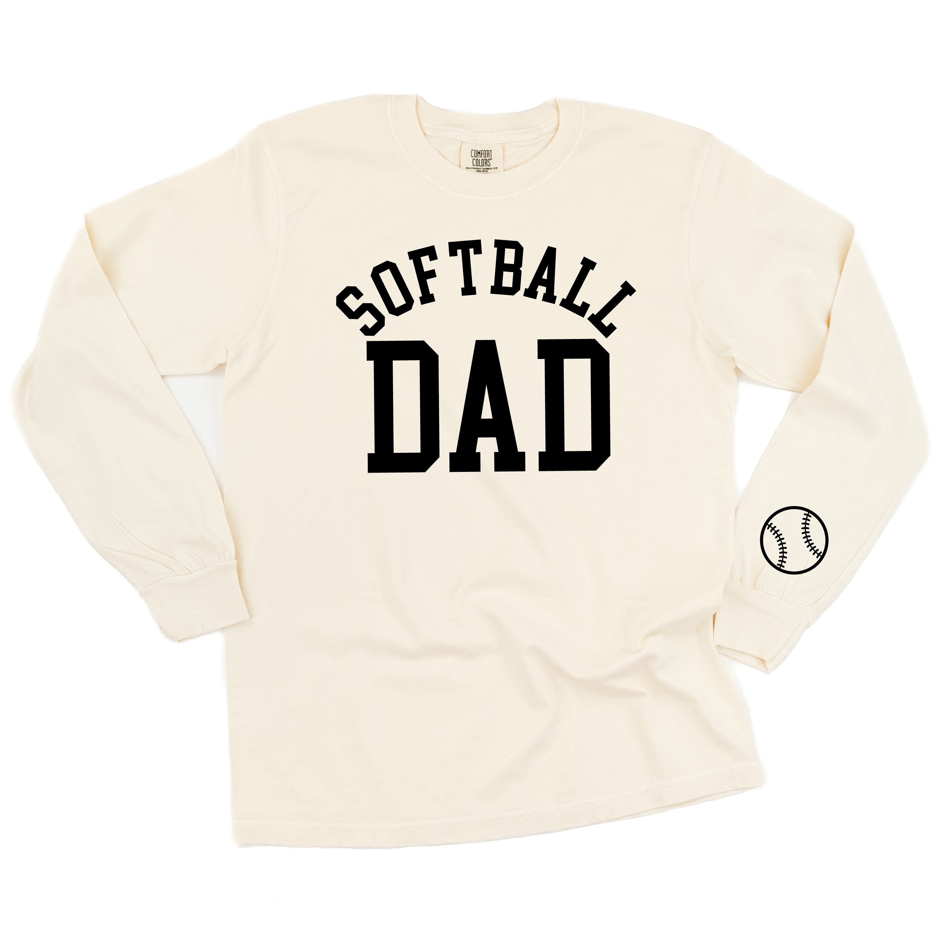 Softball Dad (wd) - LONG SLEEVE Comfort Colors Tee