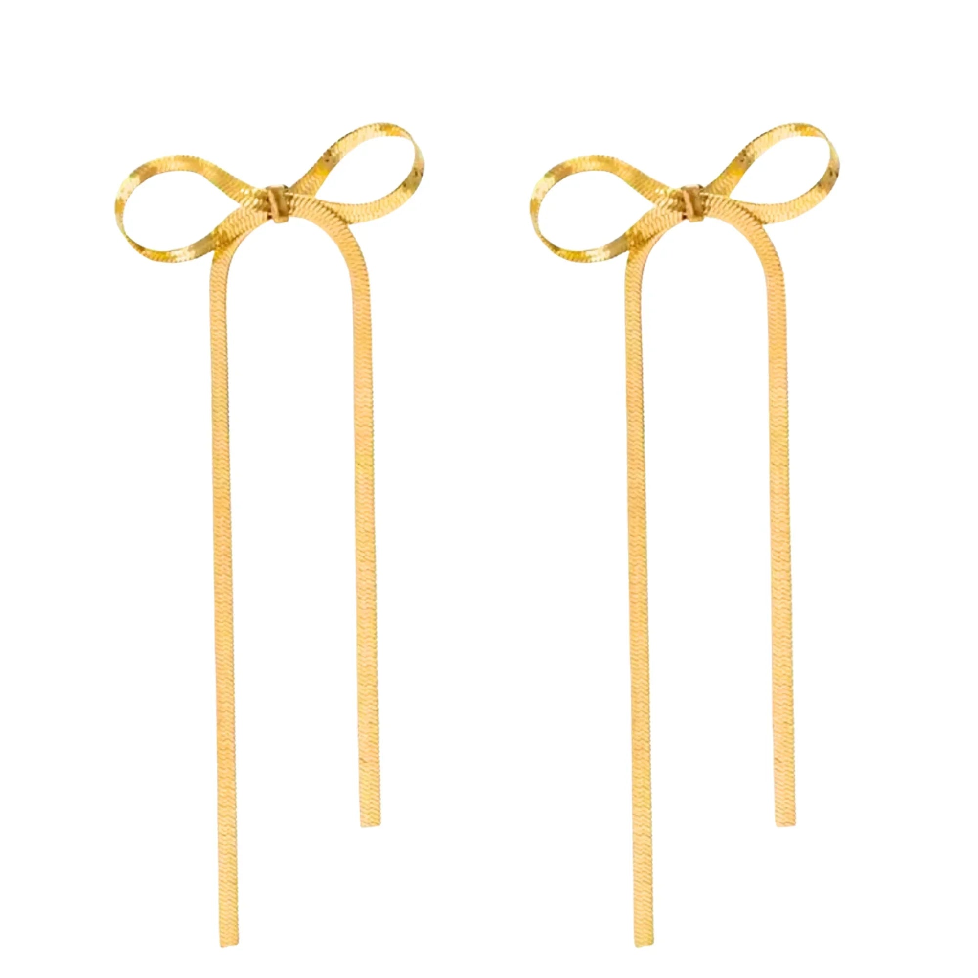 Golden Bow Knot Drop &amp;amp; Dangle Earrings