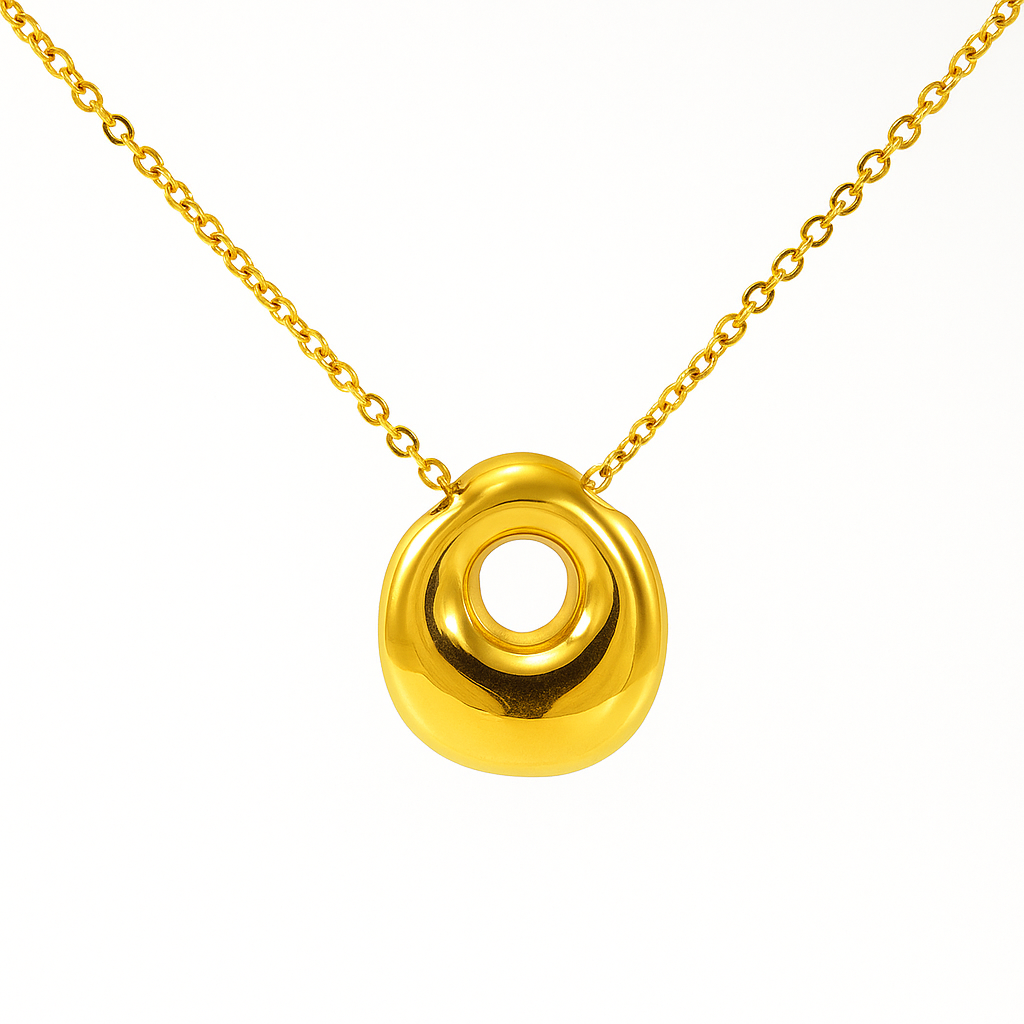 Initial Bubble Letter Necklace