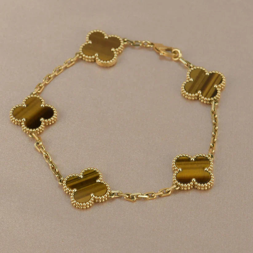 Tiger Eye Clover Bracelet