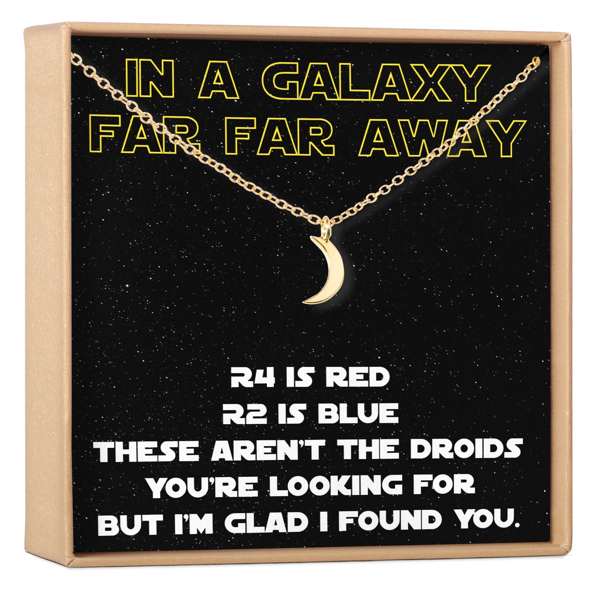 Space and Galaxy Crescent Moon Pendant Necklace