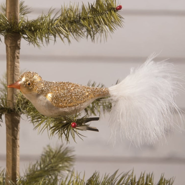 Sparkle Gold Bird Clip Ornament by Bethany Lowe Designs