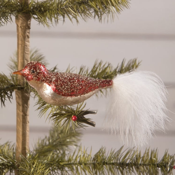 Sparkle Red Bird Clip Ornament by Bethany Lowe Designs