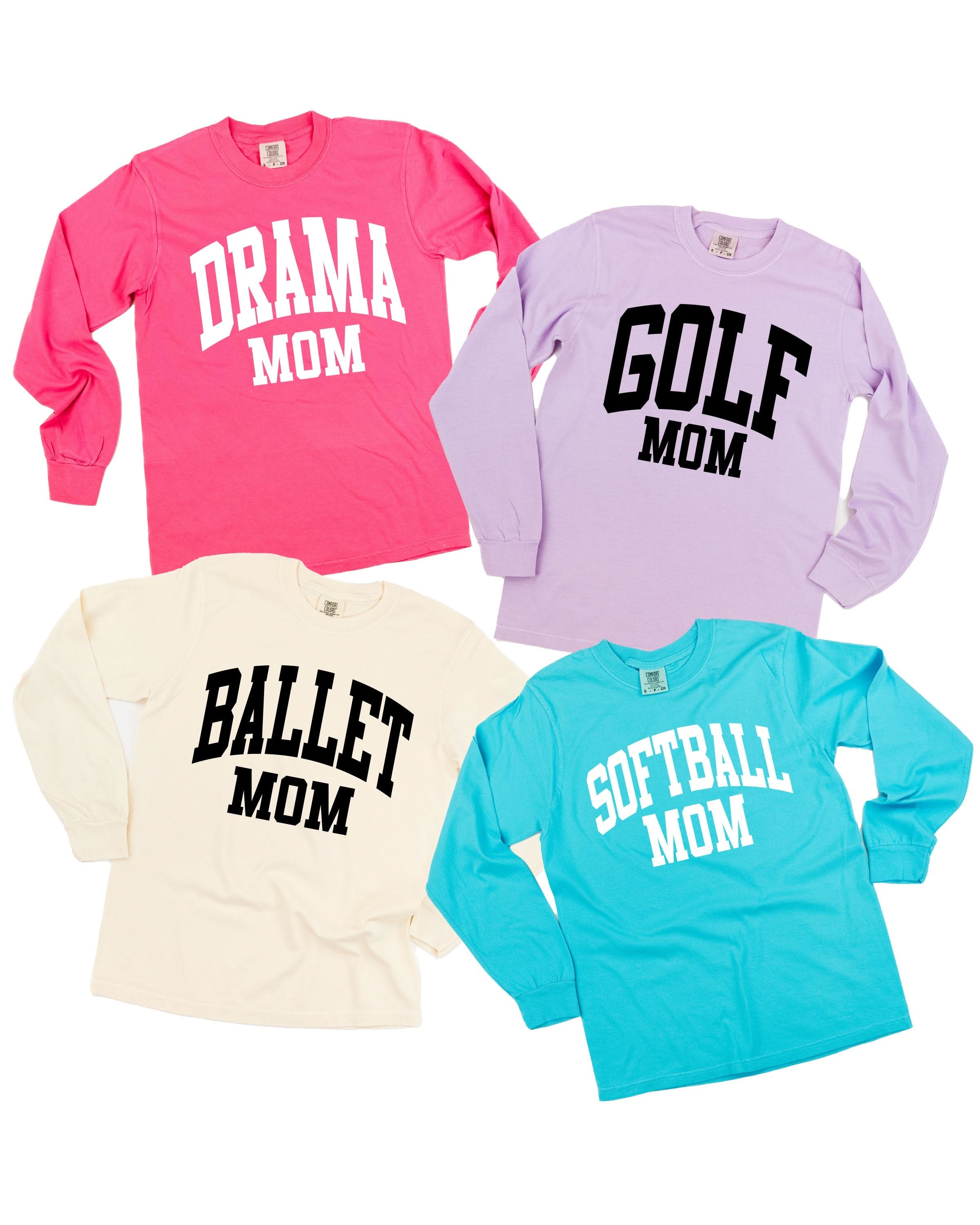 Varsity Style - Sports Moms - (Choose Your Sport) - Long Sleeve Comfort Colors Tee