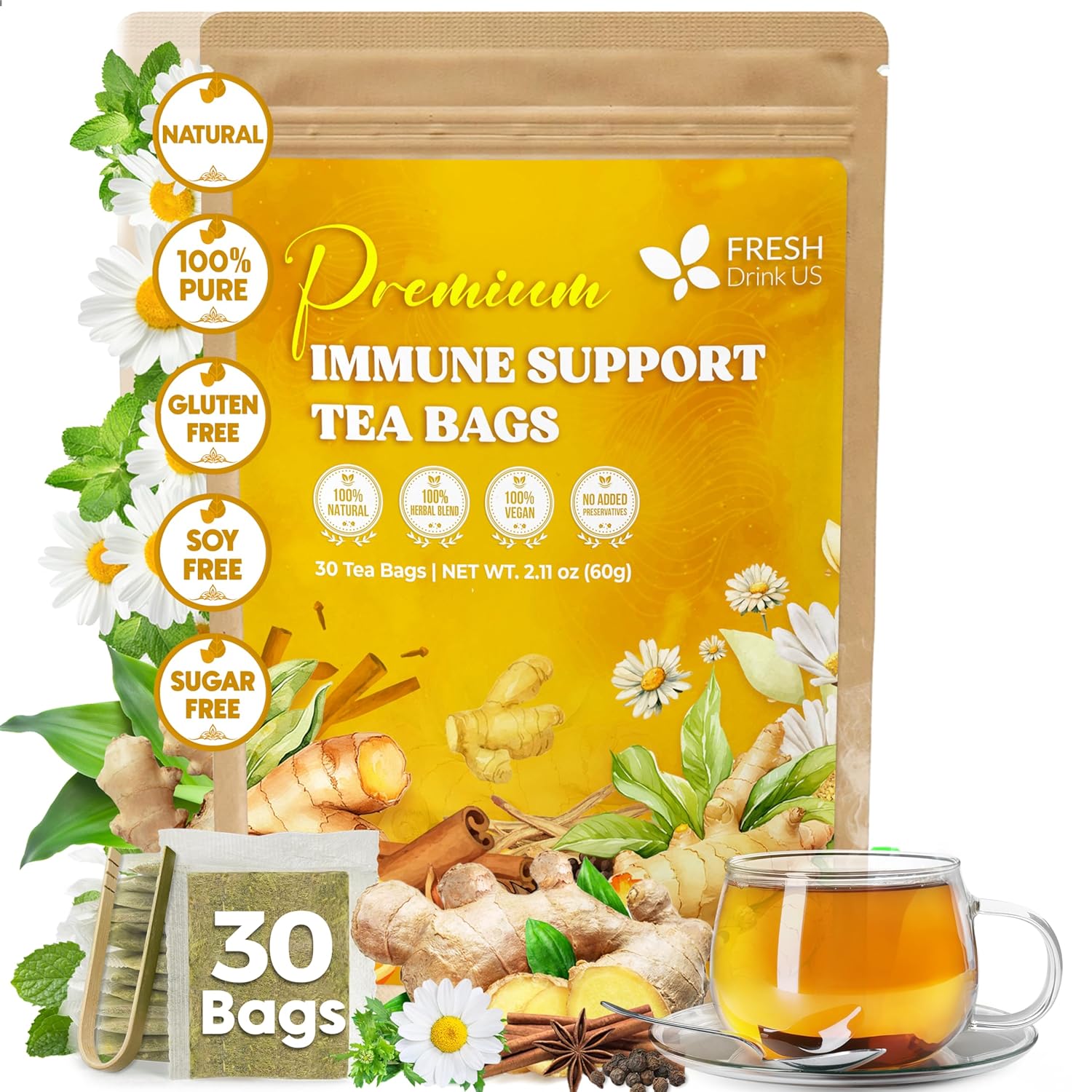 Premium Immune Support Herbal Tea Bags