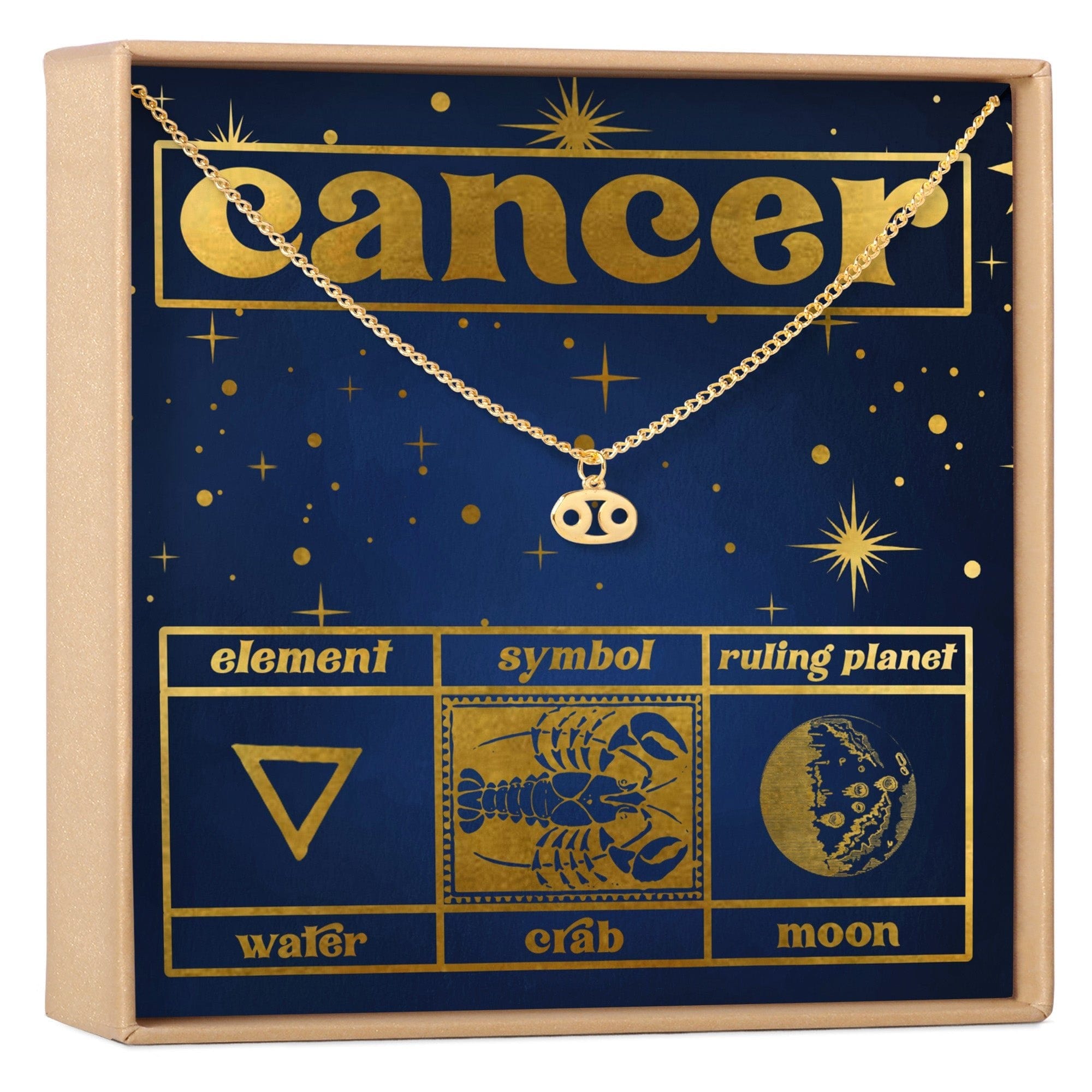 Starry Night Cancer Zodiac Necklace