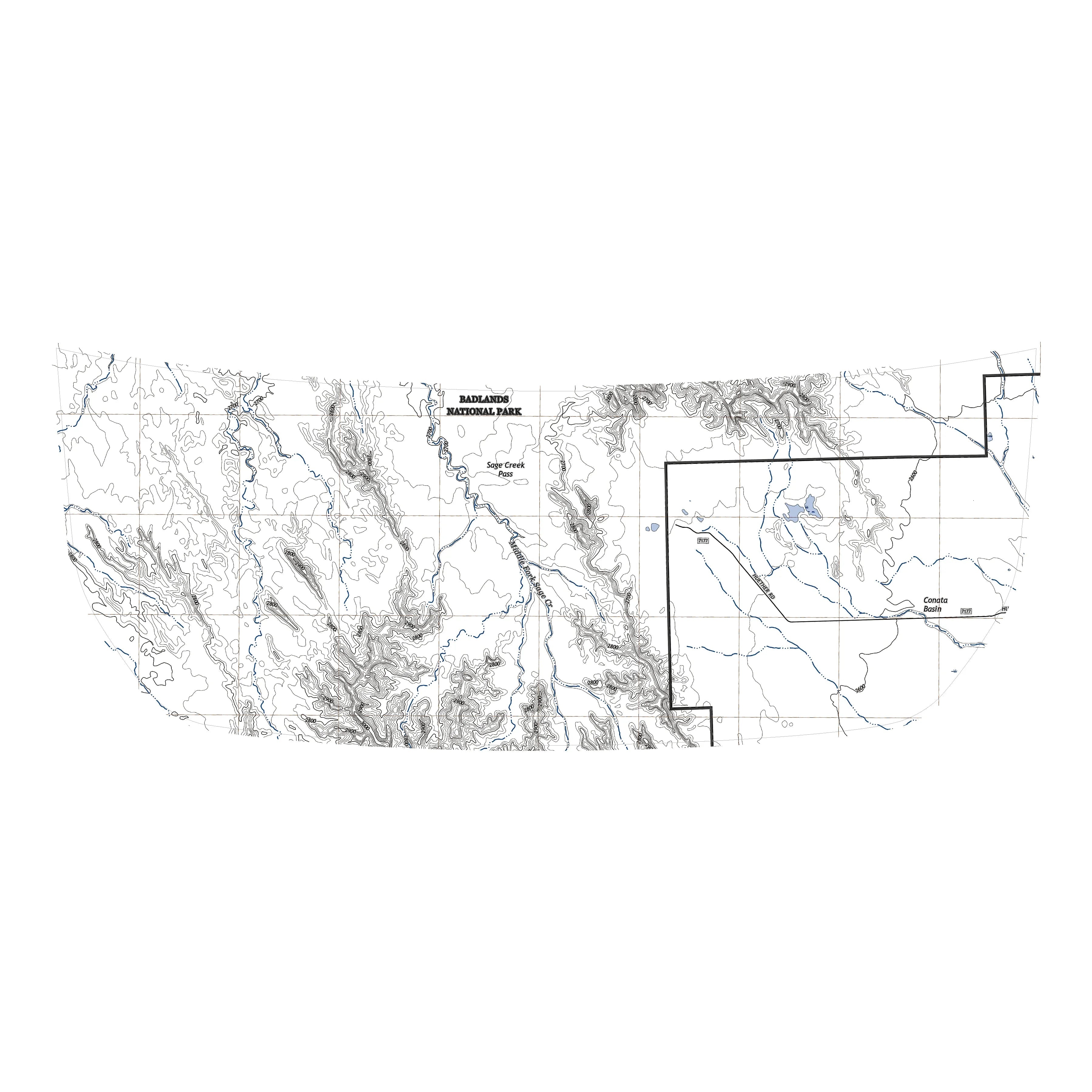 Stealth Clear Badlands Topographic Map Hood Overlay - 2021+ Bronco