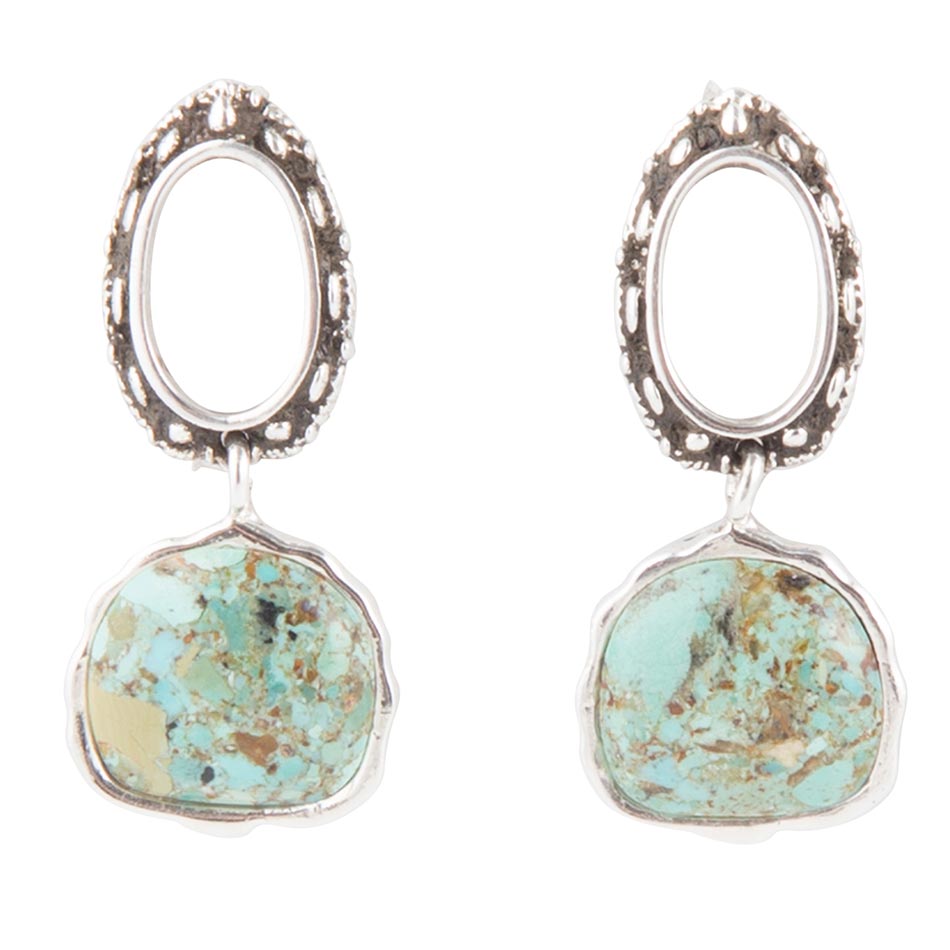 Sterling Silver Blue Turquoise Drop Earrings