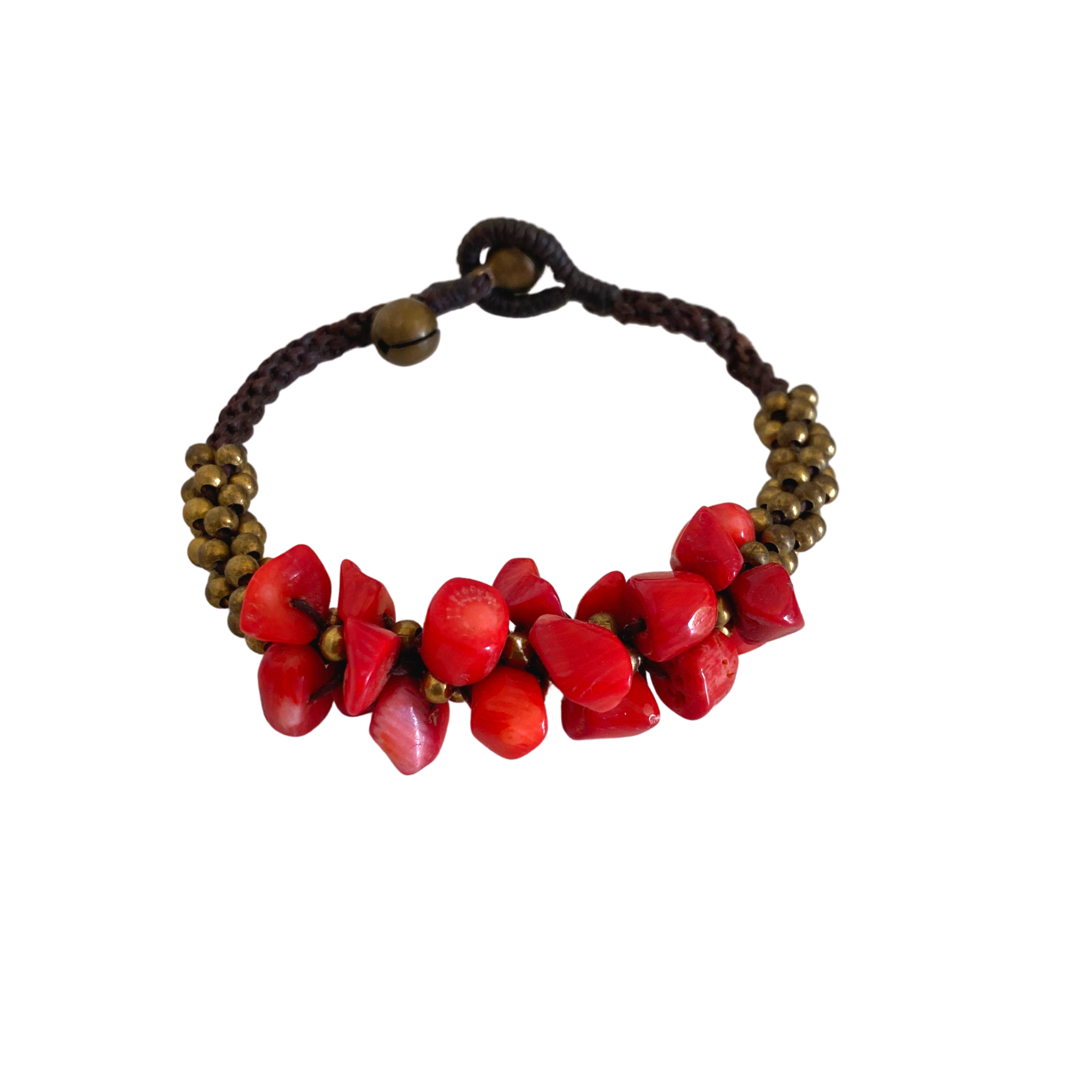 Cluster Brass Bead &amp;amp; Stone Bracelet - Thailand