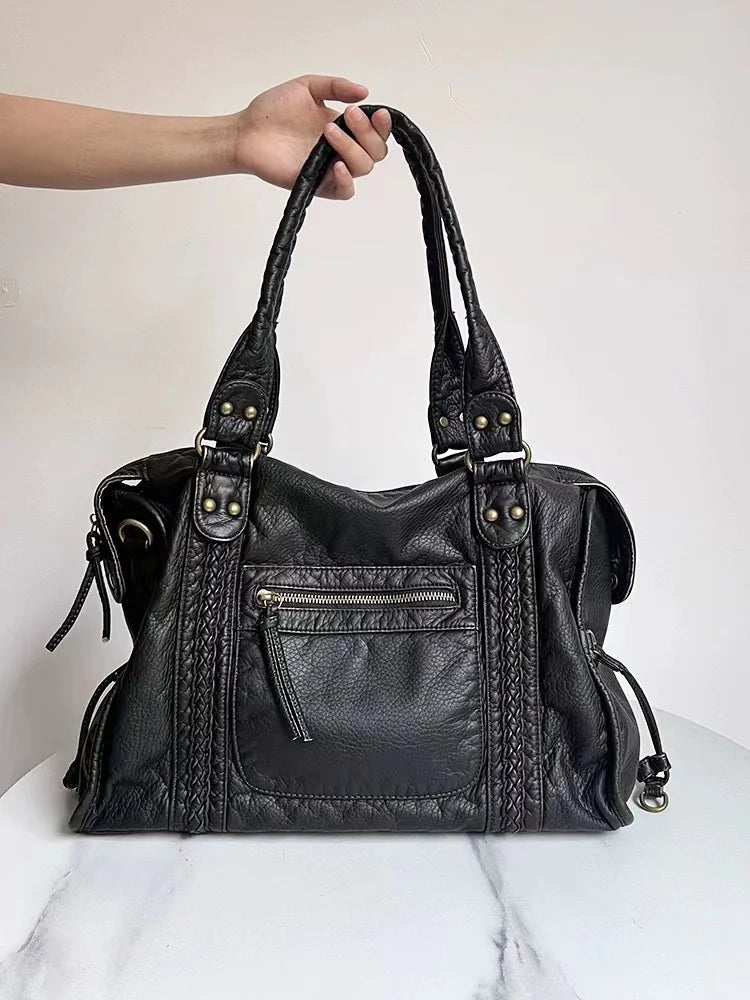 Style Loft Collection French Retro Biker Shoulder Bag