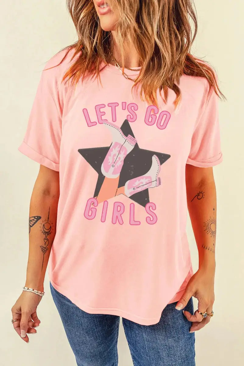 Trendsi Graphic Tee Women&amp;#39;s Casual Wear Short Sleeve Top Fashionable, Comfy