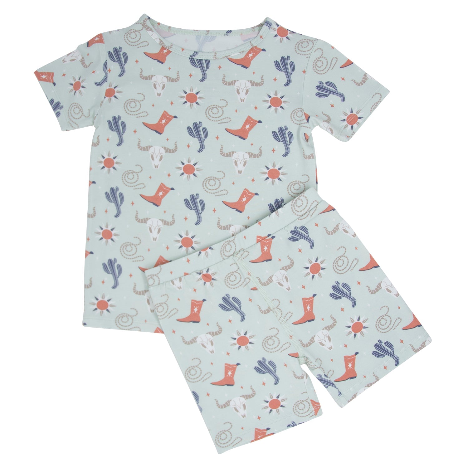 Bulls Boots Lasso Western Summer Pajama Set