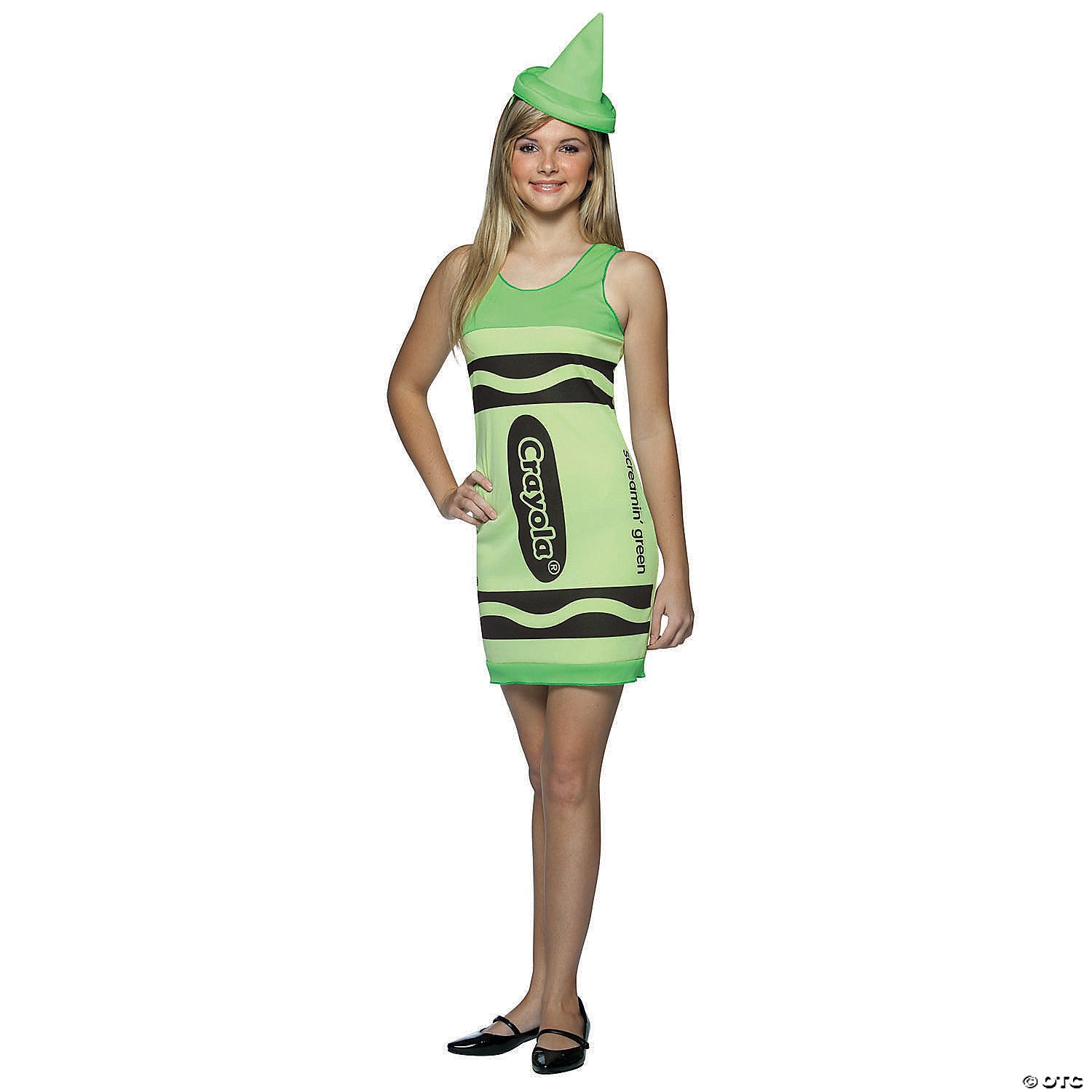 Teen Green Crayola Crayon Tank Dress Costume
