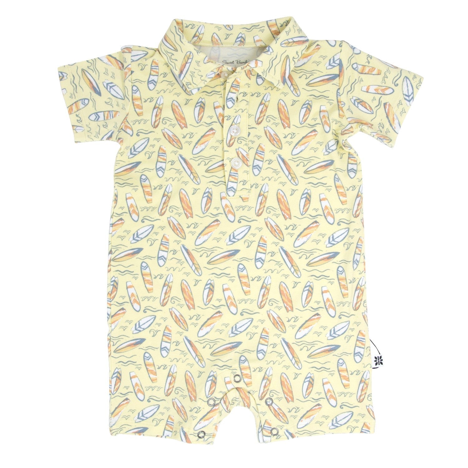 Surfboard Waves Polo Romper