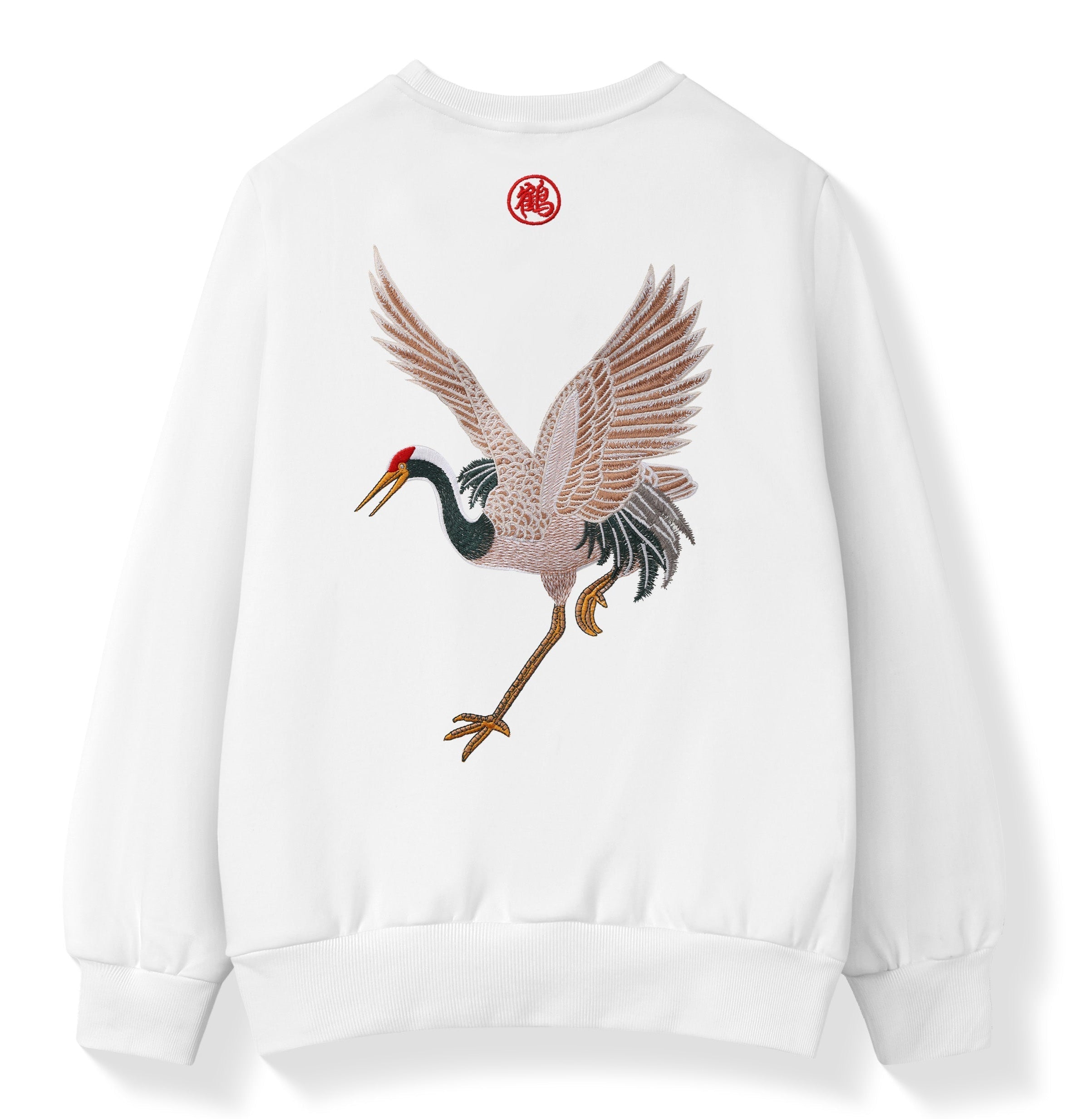 SW9016 Embroidery Crane Sweater