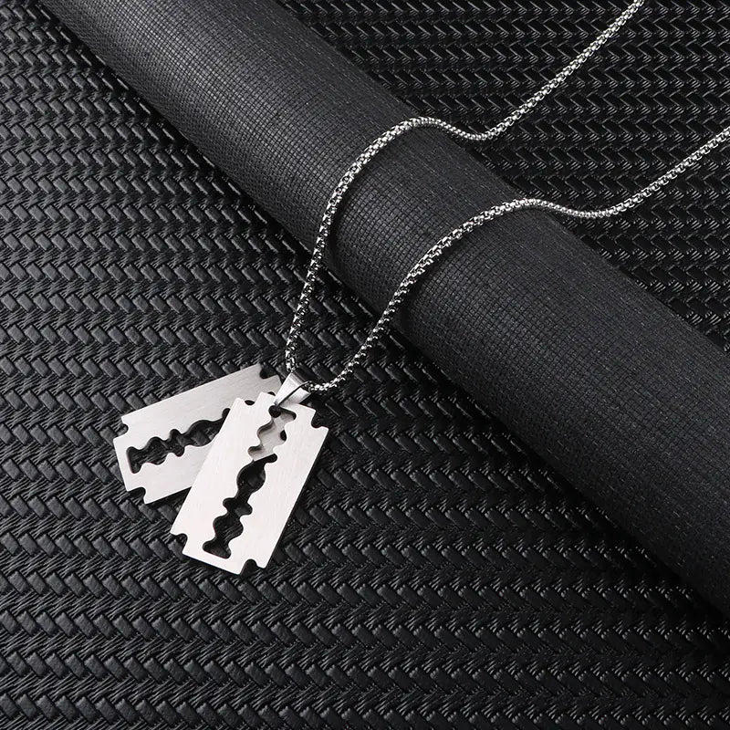 Style Loft Collection Titanium Steel Razor Blade Pendant Necklace