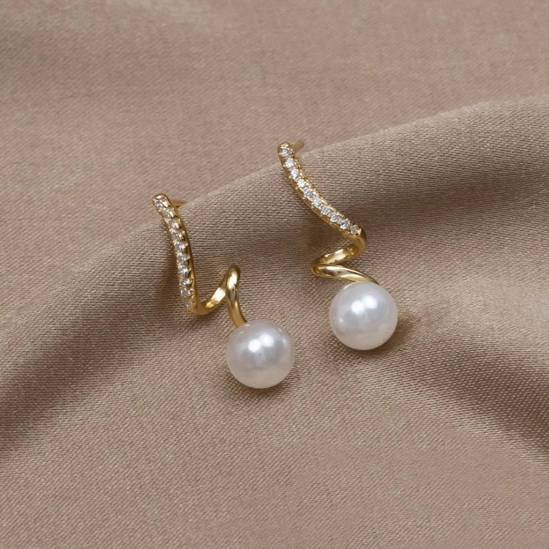 Pearl Wave Earring