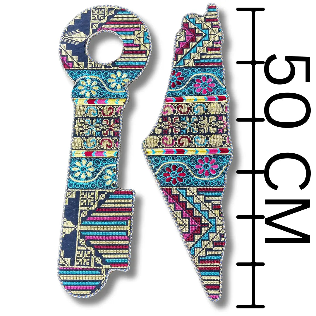 Tatreez Key &amp;amp; Palestine Map Home Decor Bundle – High-Quality Cultural Elegance