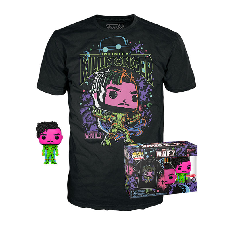 INFINITY KILLMONGER (BLACKLIGHT) &amp;amp; INFINITY KILLMONGER TEE (XL, SEALED) 989 - TARGET EXCLUSIVE