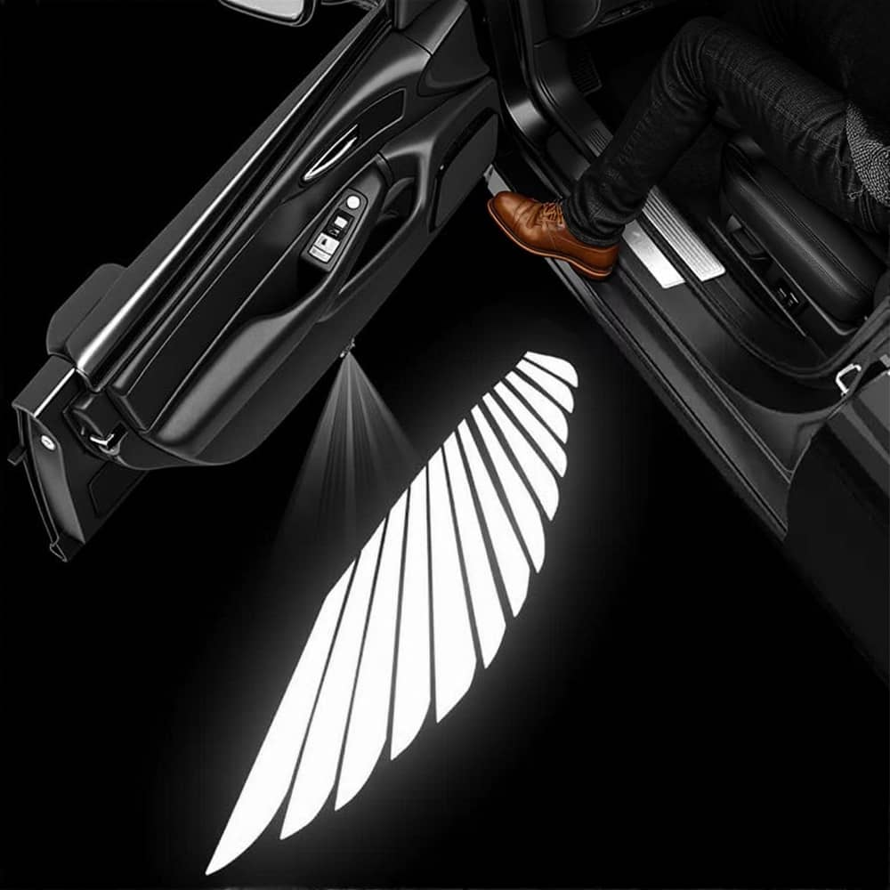 TESERY Angel Wings Door Welcome Lights for Model 3/Y/S/X