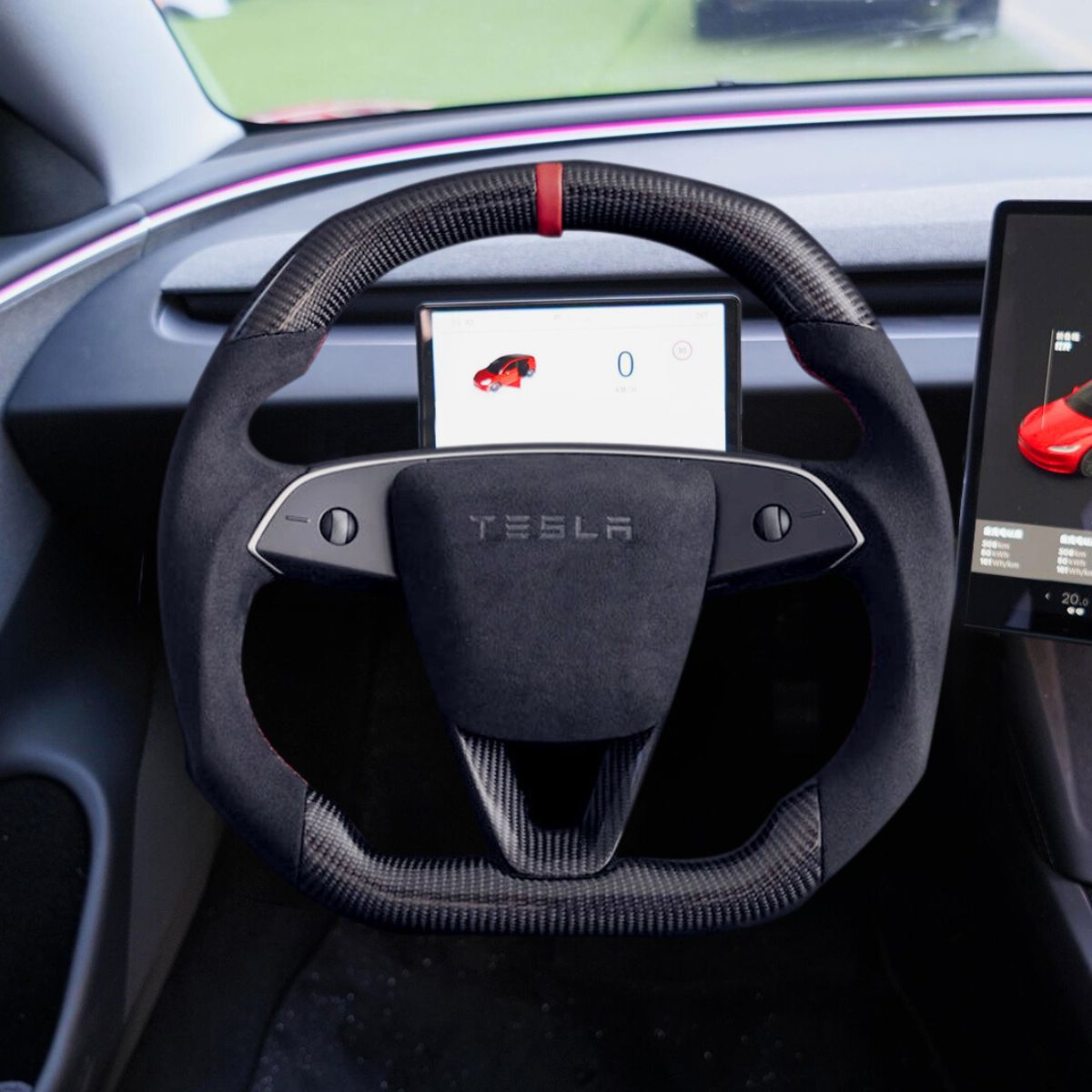 TESERY Model 3 Highland &amp;amp; Model Y Juniper Sport Carbon Fiber Steering Wheel