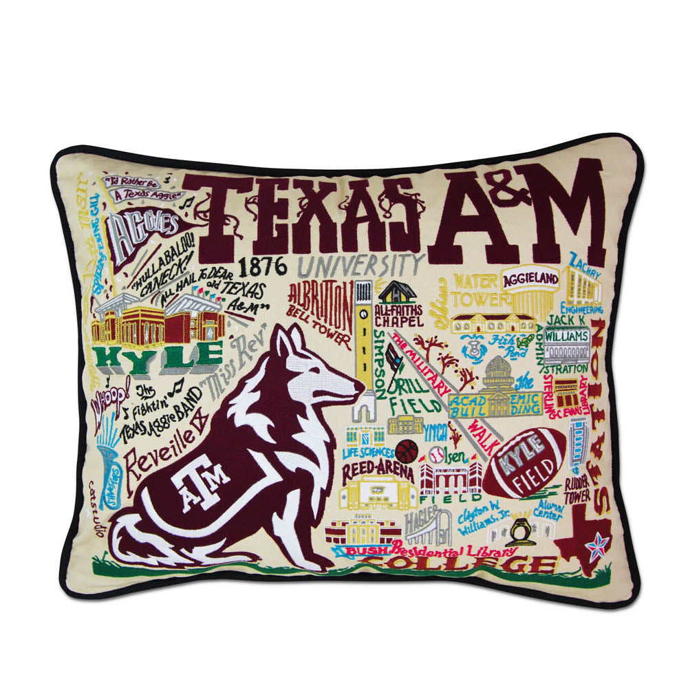 Texas A&amp;amp;M University Collegiate Embroidered Pillow by CatStudio