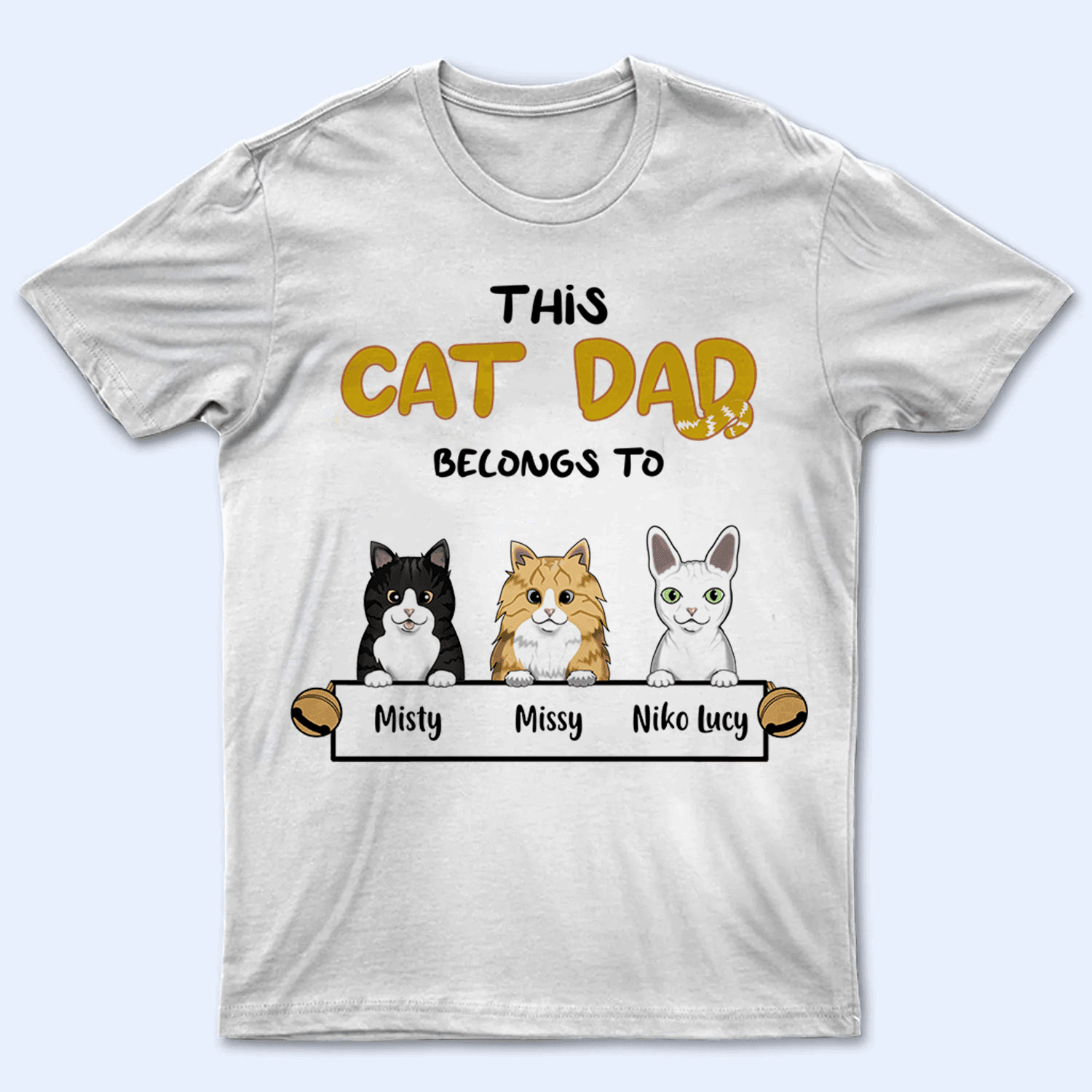 This Cat Dad belongs to - Personalized Unisex T-shirt, Hoodie, Sweatshirt - Custom Father&amp;#39;s Day, Birthday Gift For Cat Owner &amp;amp; Lovers