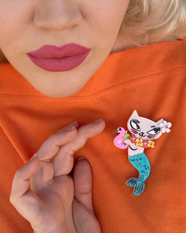 Tiki Merkitty Brooch by Miss Fluff x Lipstick &amp; Chrome