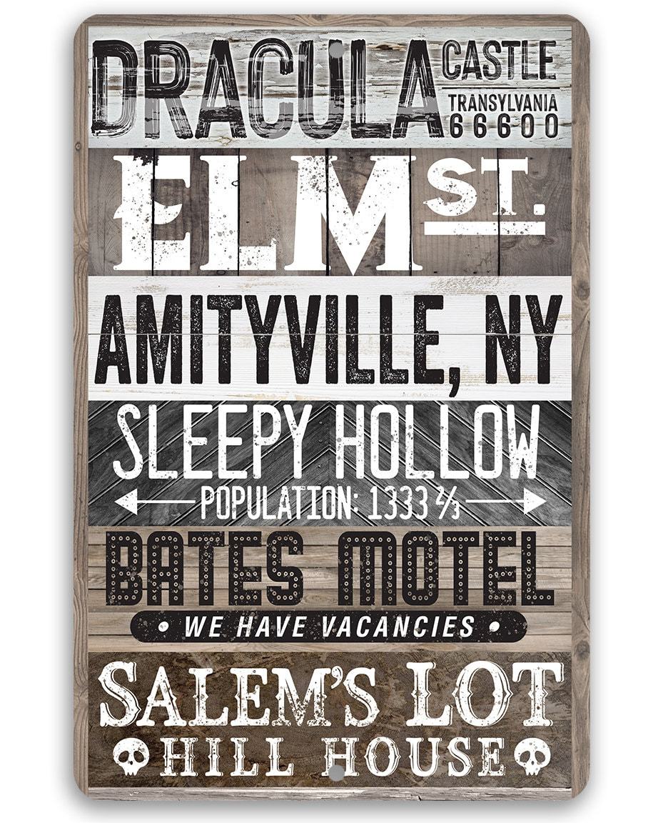 Halloween Towns Sign - Metal Sign