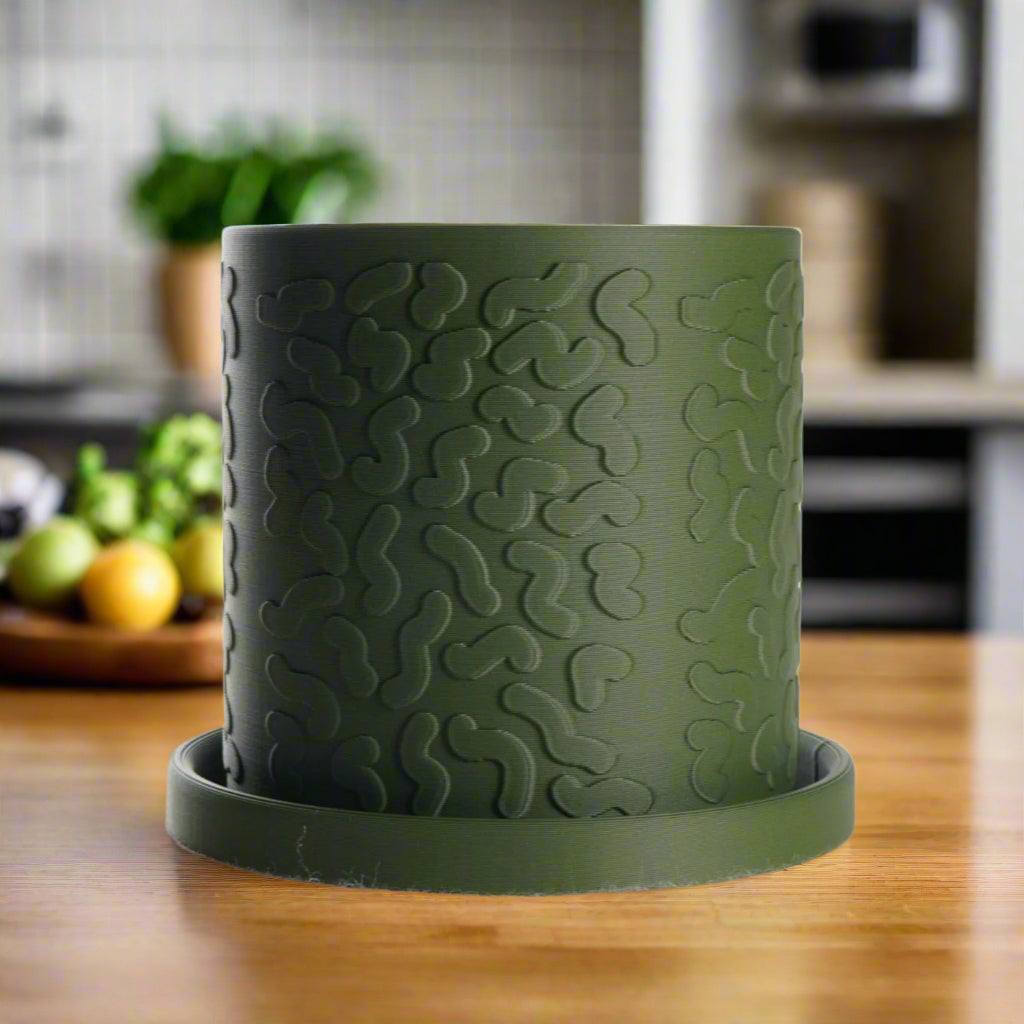 Tiny Squiggle Cheetah Planter Pot, With Drainage &amp;amp; Drip Tray