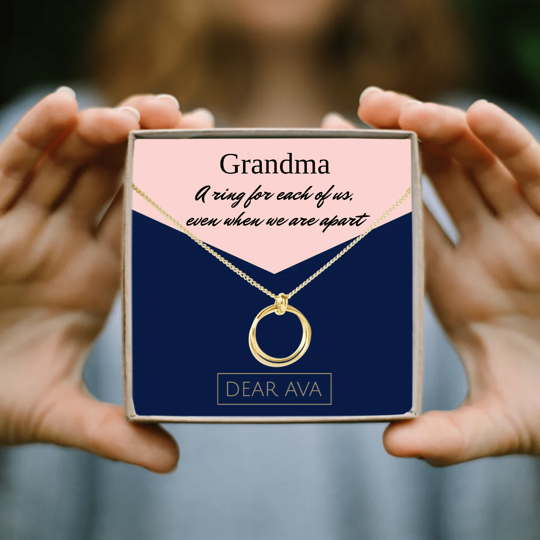 To My Grandma - Personalized Card &amp;amp; Necklace Gift