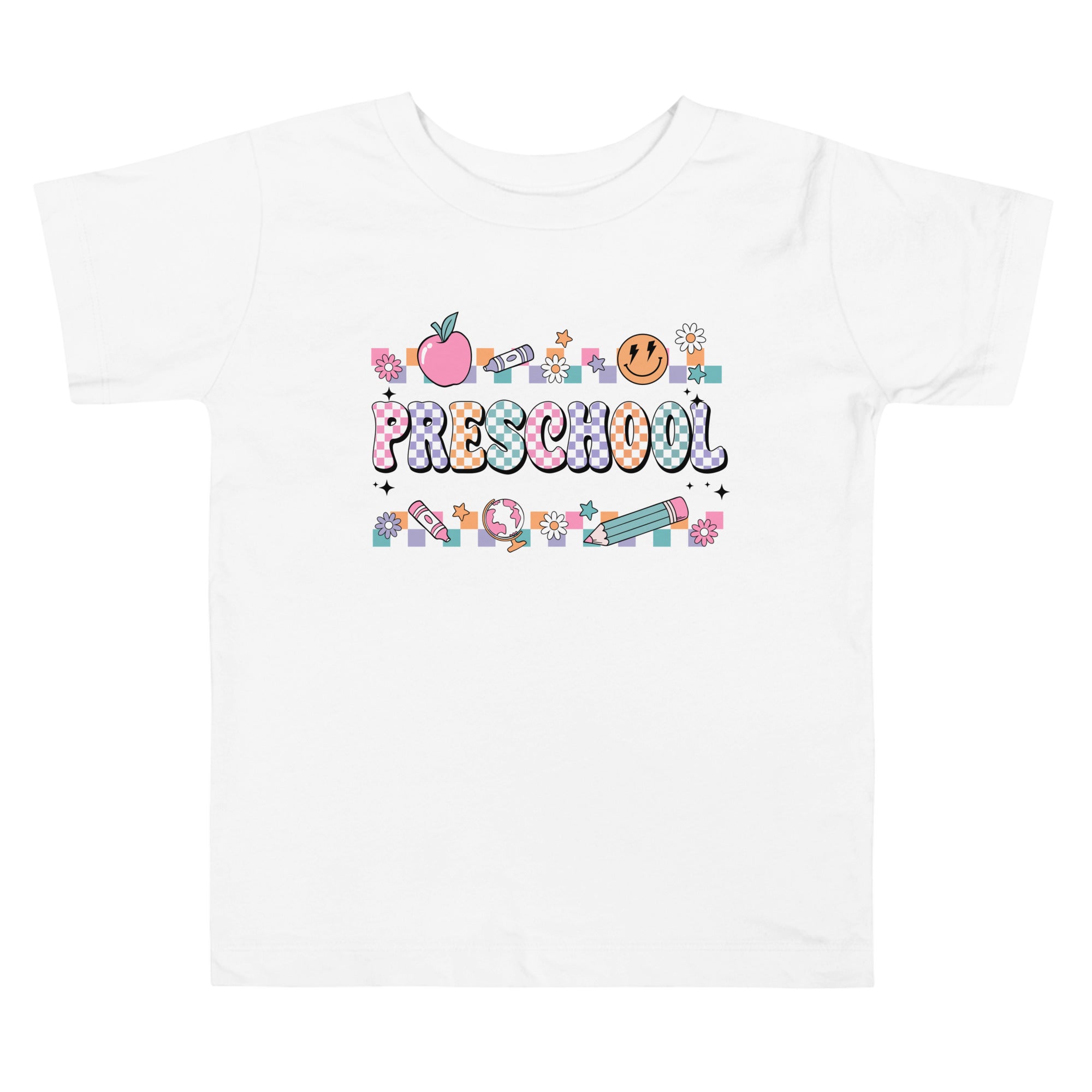 Preschool T-Shirt Retro Checker Top, Back to School, Toddler Short Sleeve Tee