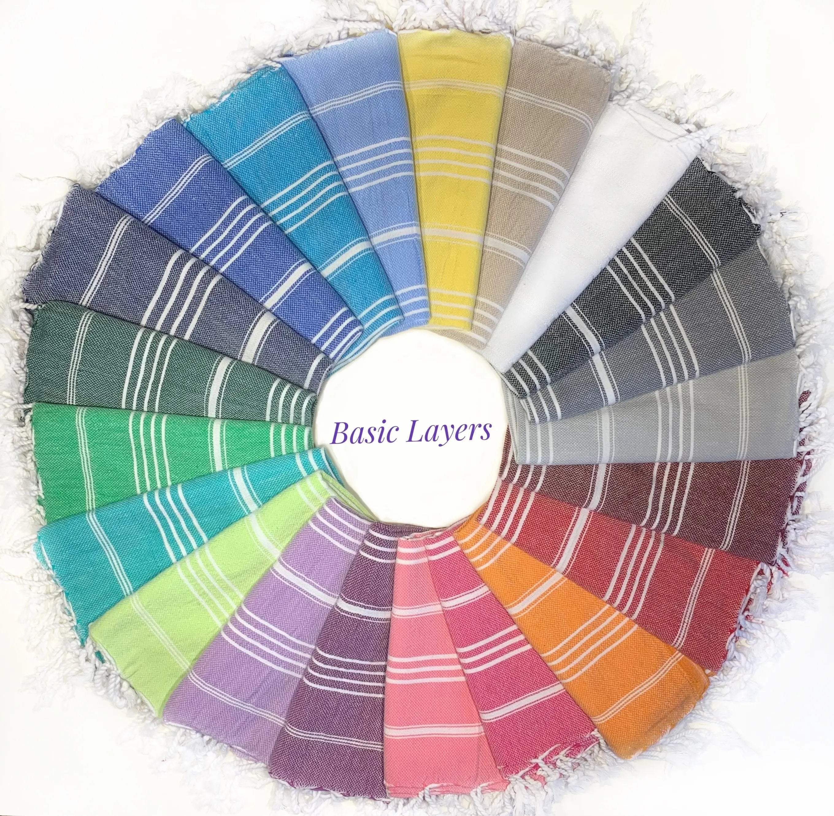 Basiclayersca Monaco Hand Towel 100 Percent Natural Turkish - Premium Quality Bath Towels | Fast Shipping &amp;amp; Returns