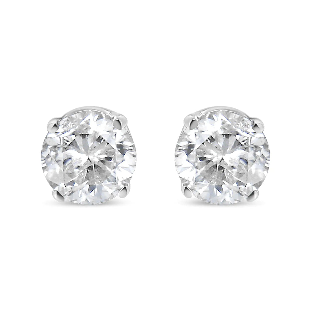 Style Loft Collection Brilliant-Cut 14K White Gold 5/8 Ctw Round Lab Grown Diamond Classic 4-Prong Push back Stud Earrings (F-G Color, VS1-VS2 Clarity)