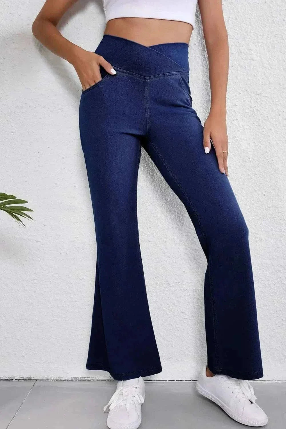 Asymmetric Waist Flare Jeans - LoveSalve by