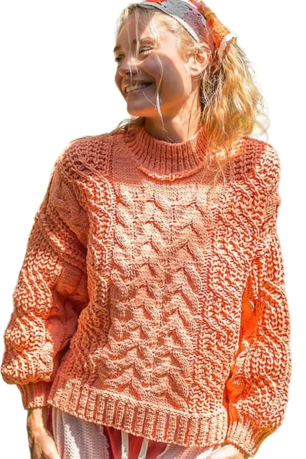 Trendsi Chic chenille cable knit sweater