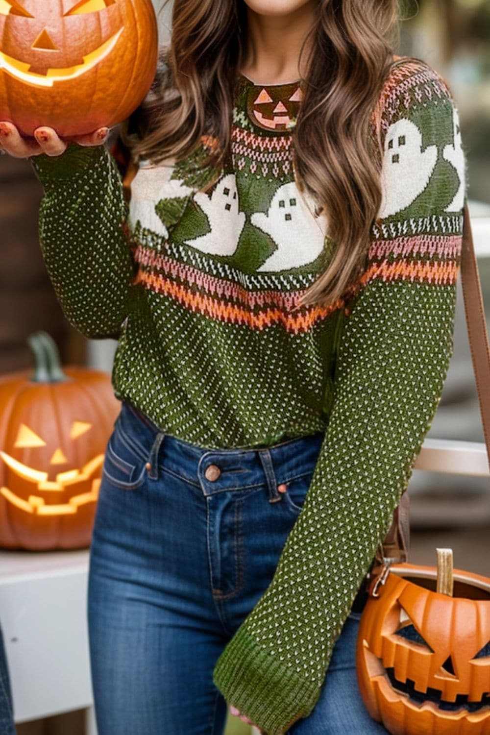 Trendsi Cozy ghost long sleeve sweater