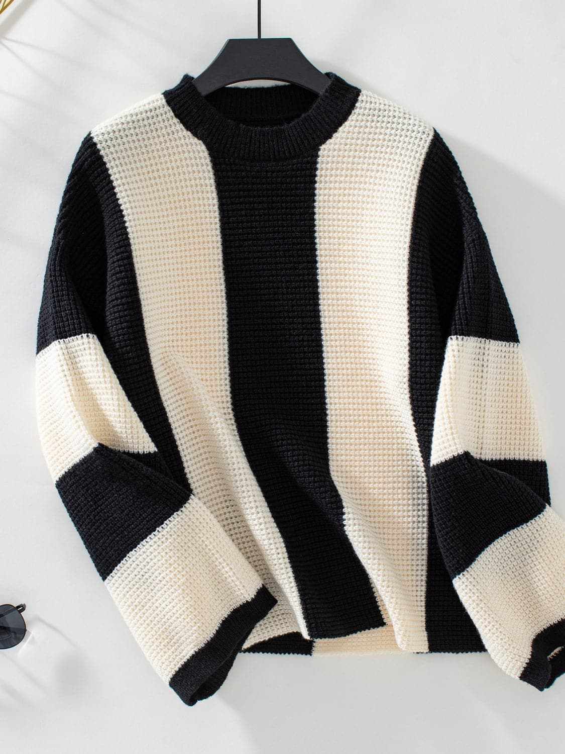 Trendsi Color block knit sweater - round neck