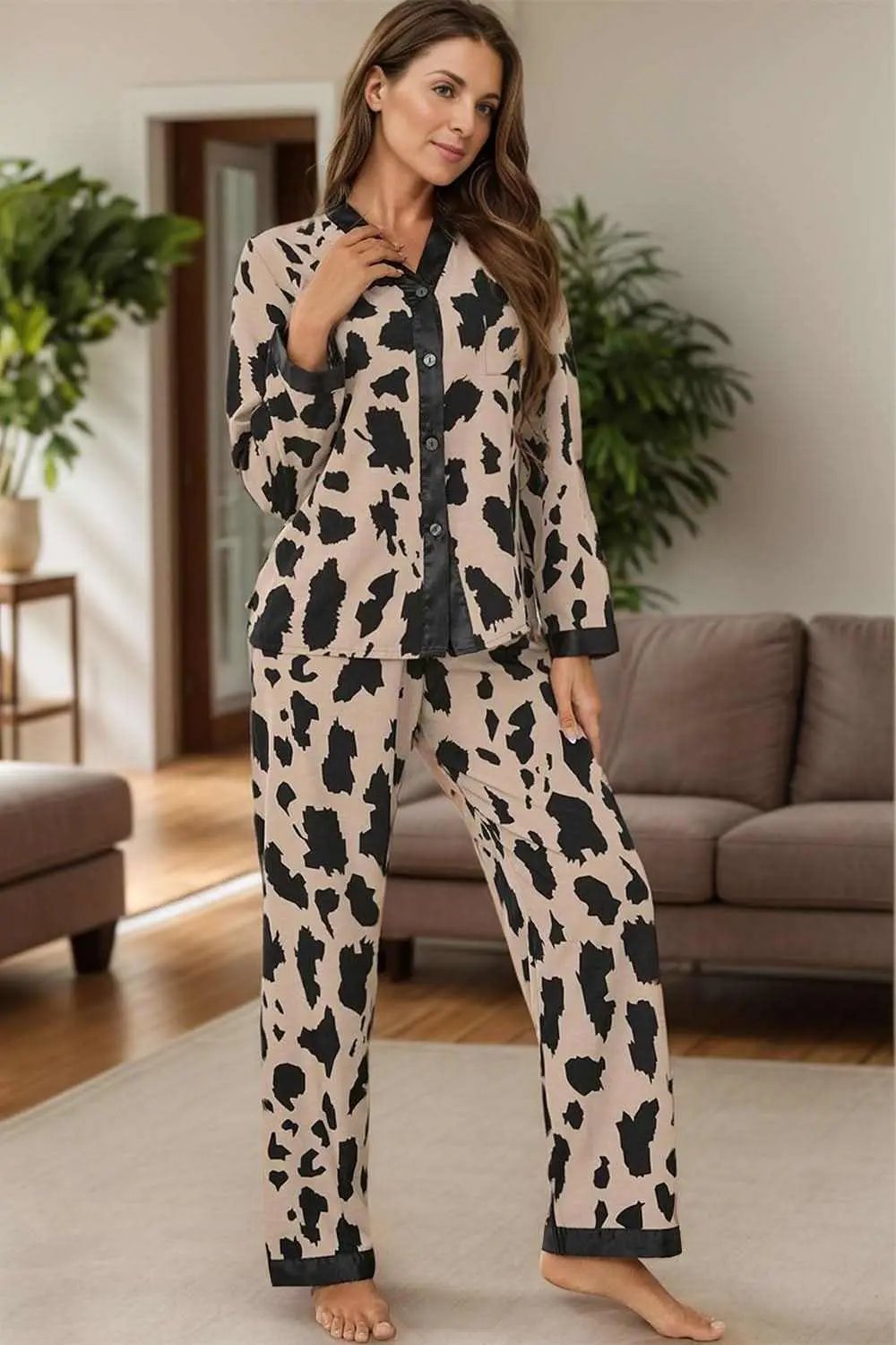 Trendsi Chic Lounge Set Women&amp;#39;s Cozy Sleepwear Polyester Comfy Outfit