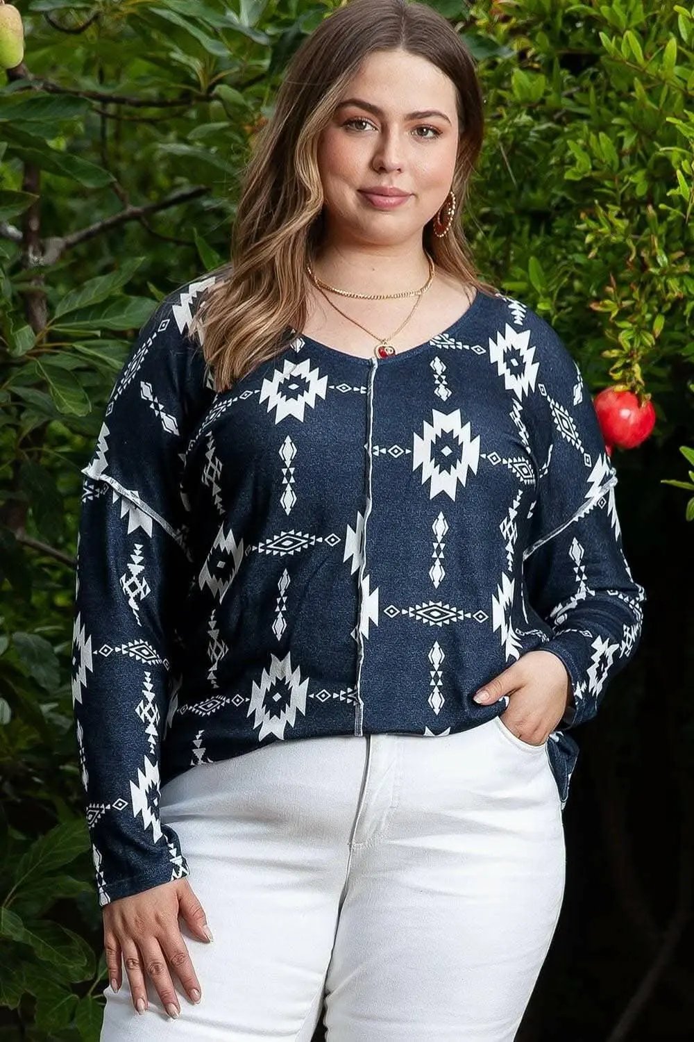 Trendsi Chic plus size long sleeve tee