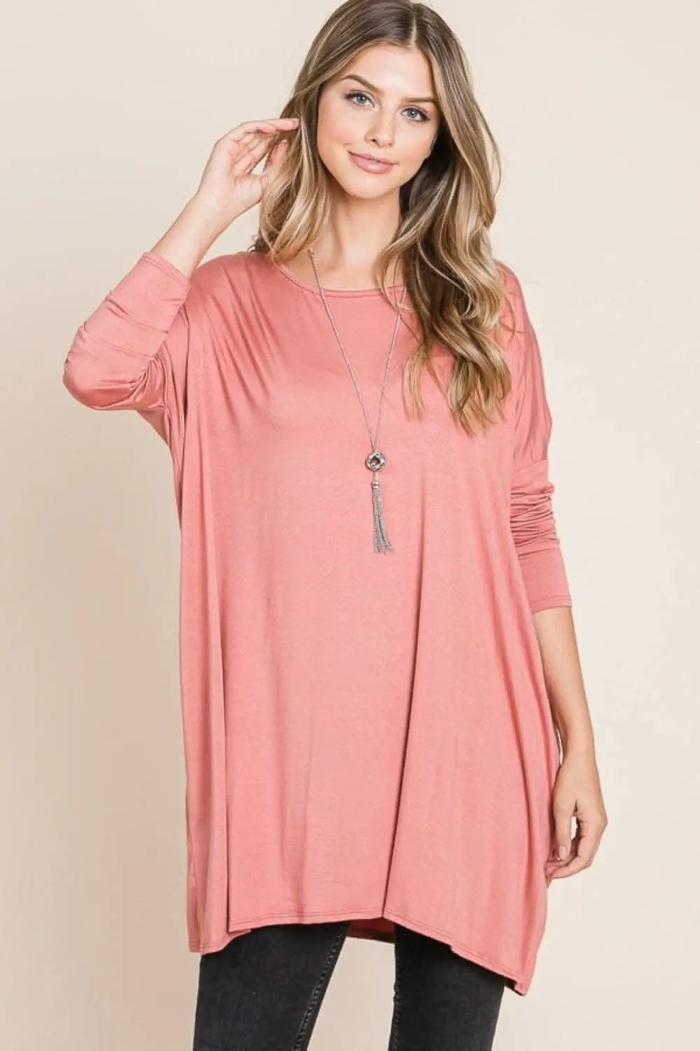 Trendsi Chic oversized long sleeve top